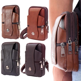 Men Outdoor Faux Leather Belt Waist Bag Mobile Phone Card Holder Case Pouch Lightweight Phone Holder