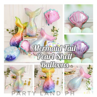 Big Mermaid Tail Pearl Shell Foil Balloon Birthday Party Decoration