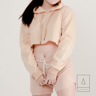 Adorno Hustle Cropped Hoodie for Women - Dancer Jacket Crop Top Hood Streetwear Activewear Costume W (6)