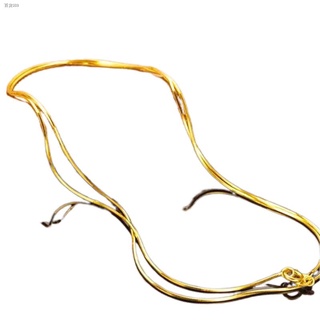 Featuredஐ❅❄Philippines Ready Stoc Gold 18k Pawnable Saudi Necklace Snake Bone Chain Water Ripple (1)