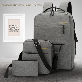 3in1 Anti-theft Men's laptop backpack business travel multi-function school bag USB charging