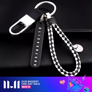 Anti-lost Phone Number Plate Car Motorcycle Keychain Pendant Keyring Key Chain awrm