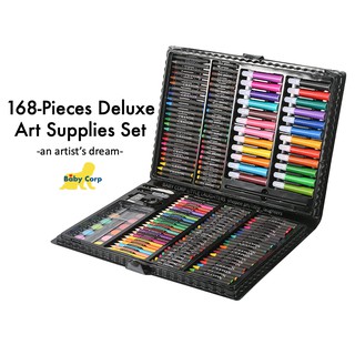 BABYCORP 168-Piece Deluxe Art Set Art Supplies for Drawing, Painting Color Art Oil Pastel Crayon Pen