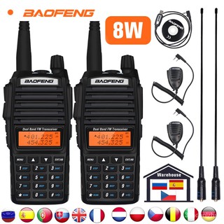 2pcs Baofeng UV-82 Walkie Talkie High Power 8W 136-174MHz & 400-520MHz FM Transceiver VHF UHF Dual B