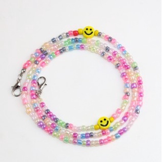 Colorful Smiley Mask Lanyard Fashion Necklace Glasses Frame Chain Extension Non-slip Lanyard with Hook