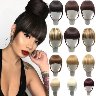 Bangs Hairpiece Clip In Hair Extension Synthetic Hair Extension Blunt Bangs Fake Bangs for Women