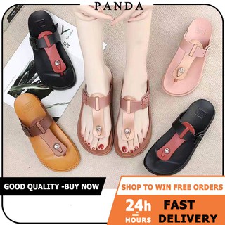 PANDA Fttilop Fashion Slippers Sandal For Women Flat Pinch Flip flops Outdoor Place Slipper
