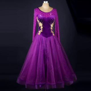 【Performing arts clothes】Customized velvet ballroom dance dress fringe dress ballroom dancing latin