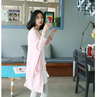 2020 Korean Cardigan Women's Spring Wear Summer Mid-Length Loose Sweater Long Sleeve Thin Coat Top S