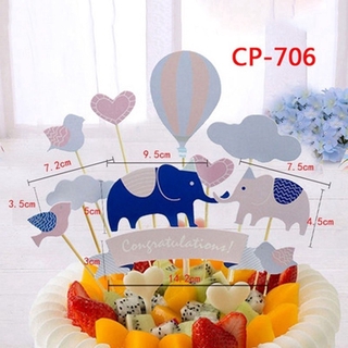 1set Baby Shower Cake Toppers Children Kids Happy Birthday (2)