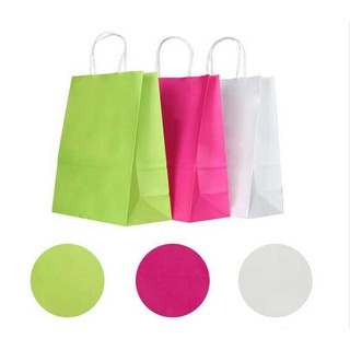 40PCS/lot Kraft paper bag with handles/21*15*8cm / Festival gift bags for wedding baby birthday par