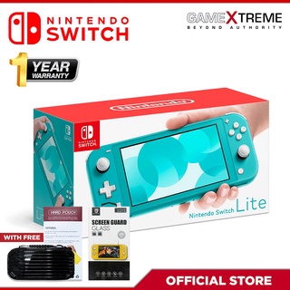 Nintendo Switch Lite - Turquoise Blue with Free Mikiman Case and Temperglass