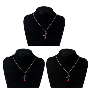 *J❤*Beauty and Beast Golden Filled 3D Red Rose Necklaces