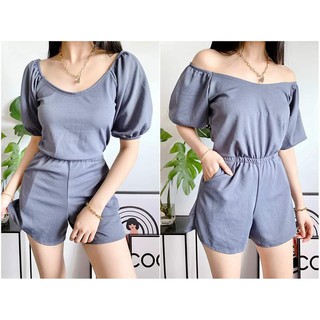 PUFF ROMPER Cotton spandex fabric Fits up to large