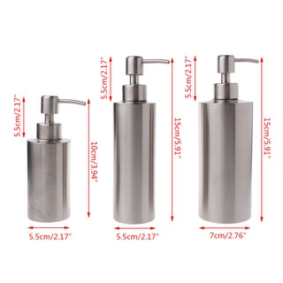 304 Stainless Steel Pump Liquid Soap Lotion Dispenser Bottle Kitchen Bathroom (7)