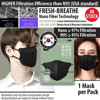 face mask washable humidifier air filter (authentic) SOOMLAB Black nano filter face mask (soom lab)