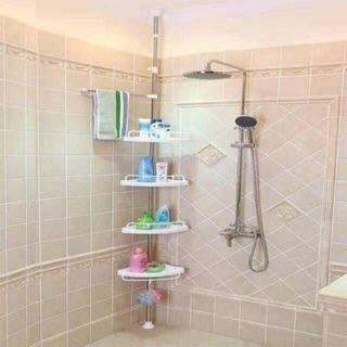 Adjustable Bathroom Corner Pole Caddy Shower Organizer