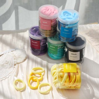 50PCS/set Girly Gradient Color Seamless Hair Rope Color Hair Ring High Elastic Head Rope Candy Color Rubber Band Headband