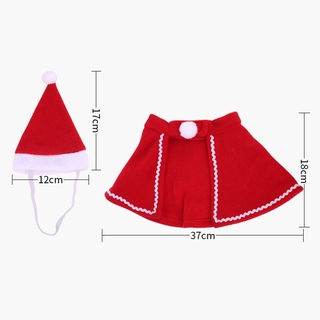 Christmas Pet Clothes Costumes Cloak with Santa Claus Hat for Dog Cat Decoration (3)