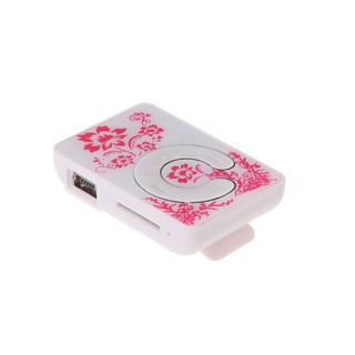 Mini Clip Floral Pattern Music MP3 Player 32GB TF Card With Mini USB Cable + Earphone (2)