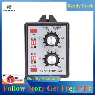 Kekeshop Knob Control Time On-off Relay Multi-Section On Off Twin Timer ATDV-ND