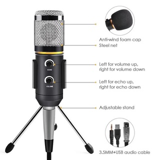 Usb Microphone Condenser Microphone Computer Stand Tripod 3.5Mm Mic (6)