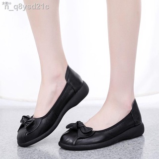 ❈✶▣□2021 spring and summer shallow mouth peas shoes soft bottom leather flat shoes round toe casual