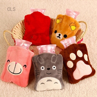 Plush Cartoon Thick Hot Water Bottle Bag Warm Relaxing Heat Cold Therapy Cute