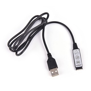 HOPEISLAND DC 5V USB LED RGB Controller 3Key 4Pin Remote Controller For LED Strip Light (5)