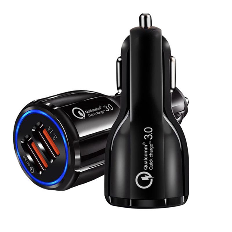 Car Charger QC 3.0 Fast Charging 2 Port USB Phone Charger