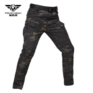 Paving Eagle Windproof Waterproof Tactical Cargo Pants IX7 Outdoor Soft Assault Trouseres Jungle Camouflage Overalls