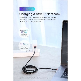 BASEUS Kabel USB TYPE-C 60W Bahan type-c to type-c Nilon untuk Huawei PD2.0 USB cable (20V 3A)2M/1M for Macbook air (8)