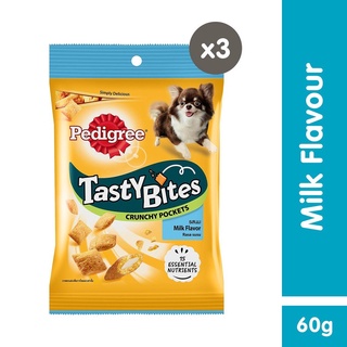 dog№Pedigree Tasty Bites Dog Treats Crunchy Pockets Milk Flavor 60g Pack of 3