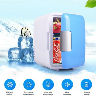 HANJIA 4L Mini Home Refrigerator Fridge Small Portable Dual-use Electric Cooler Freezer Refrigerators 220V/12V Home Fridges AC/DC Portable Thermoelectric System w/ Exclusive On the Go USB Power Bank Option (1)
