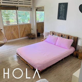 HOLA Beddings - Plain Pink | Purple - Fitted Bedsheet | Flat Sheet | Pillowcase - Canadian Cotton