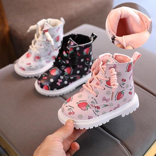 New Children Shoes Boots For Girls Martin Boots Fashion Leather Waterproof Winter Toddler Kids Snow