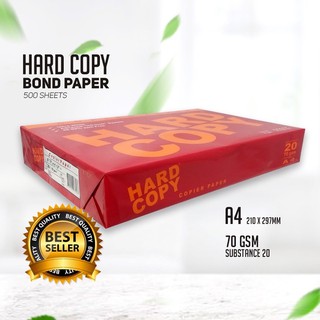 HARD COPY Bond Paper A4 Size 70gsm / Substances 20 (500sheets per ream)