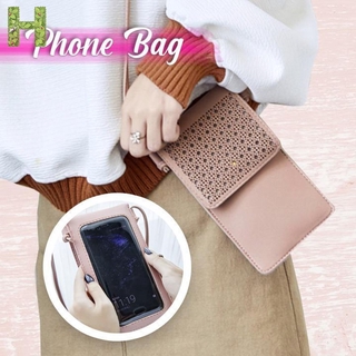 Cross Body Mobile Phone Bag Touching Screen Clear Window Mini Purse Cell Phone Bag Pouch