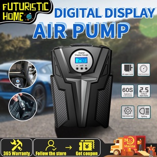 Portable Car Air Pump Motorcycle Air Compressor Electric Small Car Tire Inflator For Car With Led