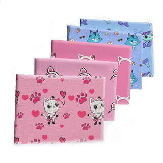 [household]Catoon Cats Pattern Printed Bullet Textured Liverpool Patchwork Tissue Kids home textile