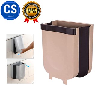 Hanging Trash Can for Kitchen Cabinet Door, Collapsible Trash Bin Small Compact Garbage