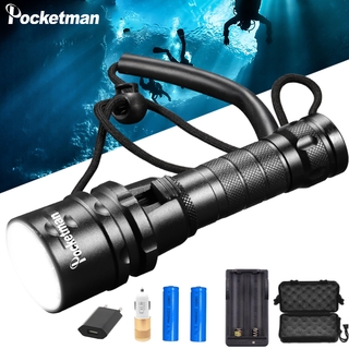 20000LM Cree XM-L2 T6 LED Diving Flashlight Torch 200M Underwater Waterproof Scuba Lantern