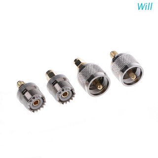 Will 4 Pcs A13 Kit Adapter PL259 SO239 to SMA Male Female RF Connector Test Converter