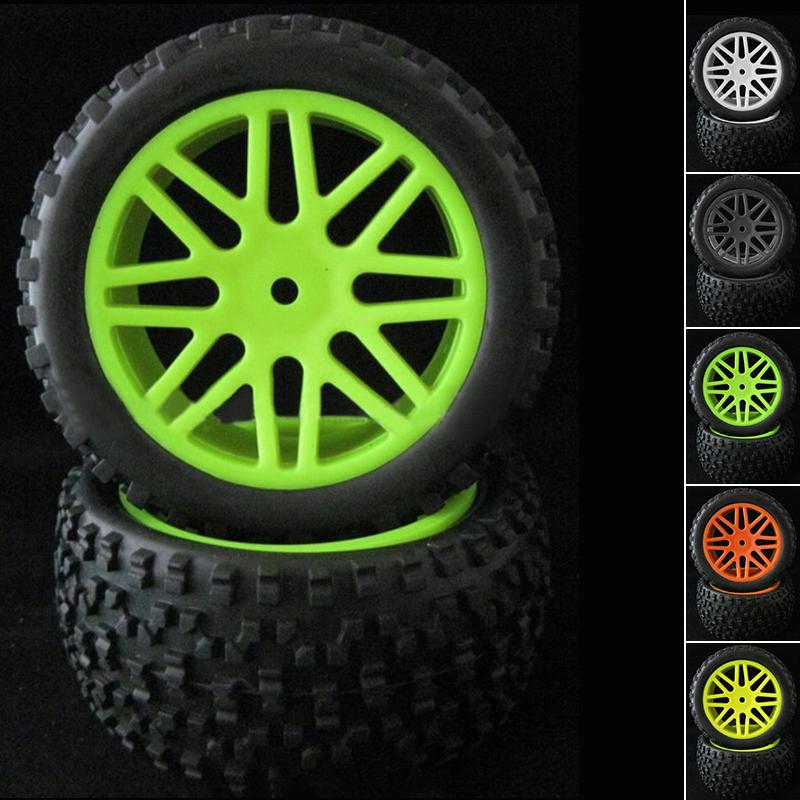 insLatest Wheel Rim Rubber Tyre Front Rear For RC Car 1/10 Off-Road Buggy Tires