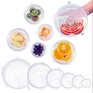 ♞❅✒6 pcs Set of Food Environmental Protection Silicon Fresh Keeping Cover
