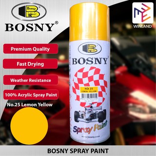 Bosny 100% Acrylic Spray Paint Lemon Yellow No.25 *WINLAND*