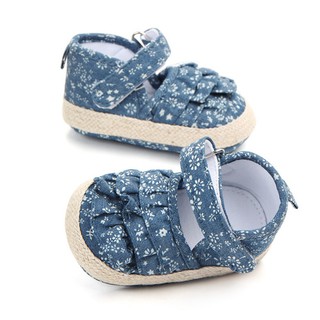 Baby Girl Cute Soft Sole Anti-slip Flower Pattern Crib Shoes First Walkers Walking Shoes