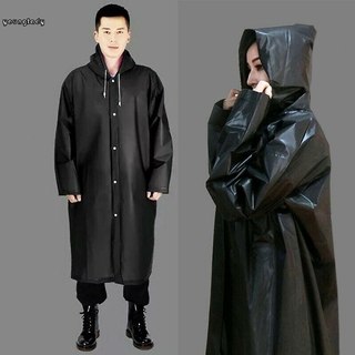 Adult men and women thickened non-disposable waterproof raincoat black free size