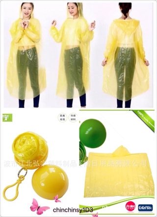 Portable Raincoat In A Ball For Unisex With Keyring (5)