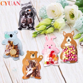 10pcs Jungle Animal Candy Bags Rabbit Gift Bags Safari Birthday Decorations Kids Party Favors Cookie